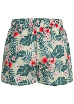 AIKI Damen Kurze Viskose Sommer Shorts Mit Tropical Print 2-Pockets Hell Grün -Onlyy Kleidung Geschaft 22030462 2