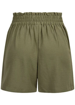 Vila Damen NOOS High-Waist Shorts Mit Bindeband & Rüschen 2-Pockets Leaf Oliv -Onlyy Kleidung Geschaft 22030701 2