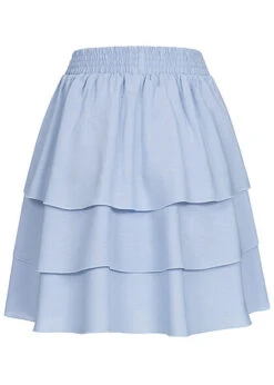 AIKI Damen Viskose Stufenrock Mehrlagig Strukturstoff Hell Blau -Onlyy Kleidung Geschaft 22030848 2