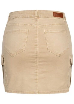 ONLY Damen NOOS Mini Cargo Jeans Rock 7-Pockets Safari Beige -Onlyy Kleidung Geschaft 22030933 2