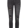 ONLY Damen NOOS Mid-Waist Skinny Ankle Jeans Destroyed 5-Pockets Washed Schwarz