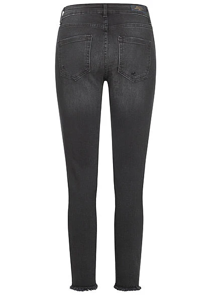 ONLY Damen NOOS Mid-Waist Skinny Ankle Jeans Destroyed 5-Pockets Washed Schwarz 3 ONLY Damen NOOS Mid-Waist Skinny Ankle Jeans Destroyed 5-Pockets Washed Schwarz – Bild 3