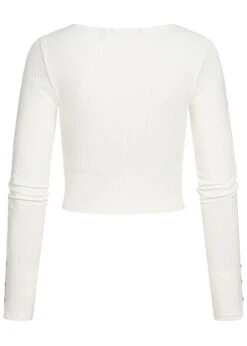 Vero Moda Damen Ribbed Crop Shirt Longsleeve Knopfleiste Seitl. Am Ärmel Schnee Weiss 5 Vero Moda Damen Ribbed Crop Shirt Longsleeve Knopfleiste Seitl. Am Ärmel Schnee Weiss -Onlyy Kleidung Geschaft 22030966 2