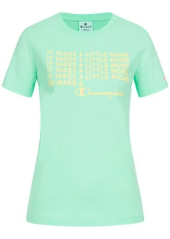 Champion Damen T-Shirt Mit Statement Print It Takes Grün Gelb
