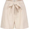 ONLY Damen High Waist Shorts Kurze Hose Mit Bindegürtel Moonbeam Beige