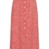 ONLY Damen Viskose Longform Rock Mit Knopfleiste Und Print High Risk Red
