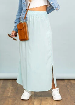 ONLY Damen Longform Rock Mit Gummibund Pastel Türkis