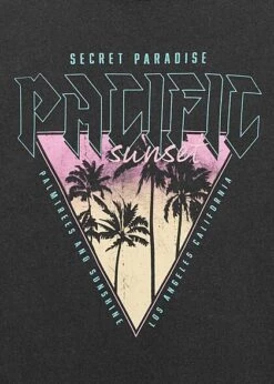 ONLY Damen T-Shirt Rundhals Mit Pacific Print Dunkel Grau -Onlyy Kleidung Geschaft 22040085 2