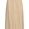 Vero Moda Damen Viskose Rock Knopfleiste Und Gummibund Safari Beige