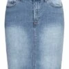 VILA Damen NOOS High-Waist Denim Rock 5-Pockets Medium Blau