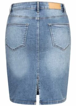 VILA Damen NOOS High-Waist Denim Rock 5-Pockets Medium Blau -Onlyy Kleidung Geschaft 22040316 2
