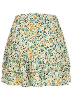 JACQUELINE DE YONG JDY By ONLY Damen Mini Frill Stufenrock Mit Floralem Print Cloud Dancer Weiss Grün -Onlyy Kleidung Geschaft 22040358 2