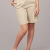 ONLY Damen High Waist Bermuda Shorts Stoffhose Mit 2-Pockets Feather Gray Beige