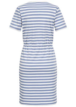 VILA Damen Kleid Mit Bindedetail Und Streifen English Manor Blau Weiss -Onlyy Kleidung Geschaft 22040482 2
