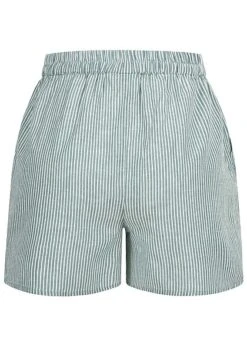 VILA Damen Shorts Mit Gummibund Und 2-Pockets Gestreift Arctic Blau -Onlyy Kleidung Geschaft 22040488 2