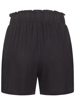 Pieces Damen High-Waist Frill Viskose Shorts Mit Tunnelzug 2-Pockets Schwarz -Onlyy Kleidung Geschaft 22040600 2