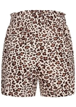 Pieces Damen High-Waist Frill Viskose Shorts Mit Tunnelzug 2-Pockets Buttercream Beige -Onlyy Kleidung Geschaft 22040602 2