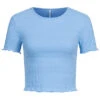 ONLY Damen Kurzes Struktur Frill T-Shirt All Aboard Blau