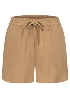 Vero Moda Damen Viskose Sommer Shorts 2-Pockets Unicolor Tigers Eye Braun