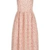 VILA Damen V-Neck Midi Kleid Blumen Print Smoke Rose