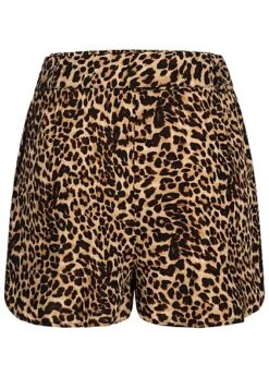 Pieces Damen High-Waist Shorts Mit Bindegürtel & Leo Print Schwarz Braun -Onlyy Kleidung Geschaft 22040665 2