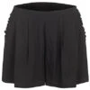 VILA Damen Viskose Shorts Mit Seitl. Rüschendetails 2-Pockets Schwarz