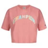 Champion Damen T-Shirt Mit Logo Stickerei Rosa Multicolor