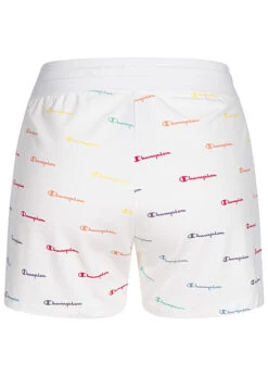 Champion Damen Shorts Mit 2-Pockets All Over Logo Print Weiss Multicolor -Onlyy Kleidung Geschaft 22040994 2