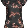 Cloud5ive Damen T-Shirt Mit Blumen Print Schwarz