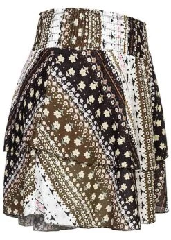 Styleboom Fashion Damen Stufenrock Mit Print Schwarz -Onlyy Kleidung Geschaft 22046457 1