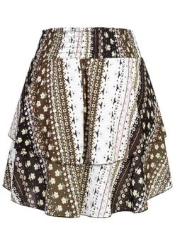 Styleboom Fashion Damen Stufenrock Mit Print Schwarz -Onlyy Kleidung Geschaft 22046457 2