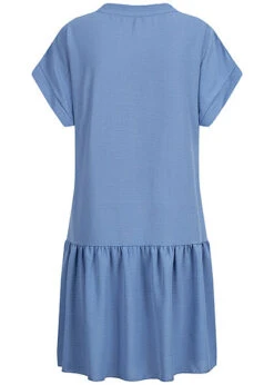 Styleboom Fashion Damen V-Neck Stufenkleid Jeans Blau -Onlyy Kleidung Geschaft 22046467 2