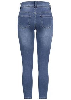 Seventyseven Lifestyle Damen Mid-Waist Skinny Jeans 2er Knopfleiste Hell Blau Denim -Onlyy Kleidung Geschaft 22047010 2