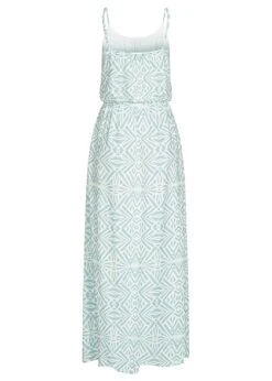 ONLY Damen Viskose Maxikleid Taillengummibund Grafik Print Verstellb.Träger Pastel Türkis -Onlyy Kleidung Geschaft 22050035 2