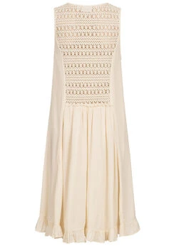 VILA Damen V-Neck Struktur Häkelkleid Mit Lochmuster Birch Beige 5 VILA Damen V-Neck Struktur Häkelkleid Mit Lochmuster Birch Beige -Onlyy Kleidung Geschaft 22050228 2