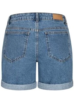 VILA Damen High-Waist Denim Shorts Mit Beinumschlag 5-Pockets Hellblau Denim -Onlyy Kleidung Geschaft 22050231 2