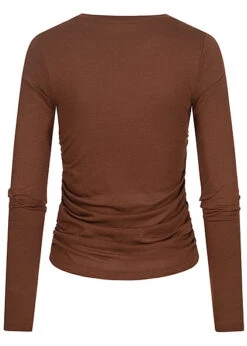 Noisy May Damen NOOS Modal Longsleeve Mit Raffdetail Cappuccino Braun 5 Noisy May Damen NOOS Modal Longsleeve Mit Raffdetail Cappuccino Braun -Onlyy Kleidung Geschaft 22050249 2