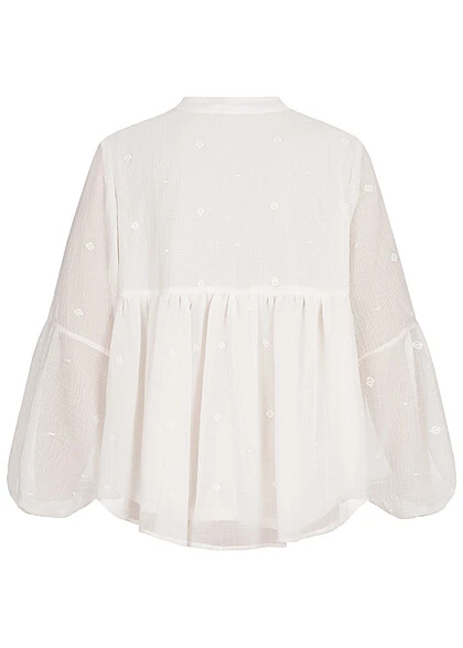 ONLY Damen Langarm Top Mit Bindedetail Und V-Neck Cloud Dancer Weiss 2 ONLY Damen Langarm Top Mit Bindedetail Und V-Neck Cloud Dancer Weiss – Bild 2