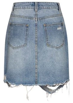 VILA Damen High-Waist Denim Mini Destroy Rock Medium Blau Denim -Onlyy Kleidung Geschaft 22060117 2
