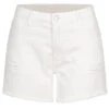 VILA Damen Denim Shorts Mit Fransen & Leichten Destroy Details Cloud Dancer Weiss