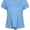 ONLY Damen Basic T-Shirt Mit Bindedetail Zum Knoten Vorne All Aboard Blau