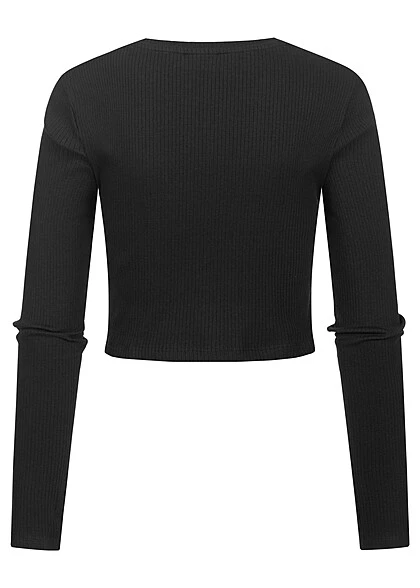 Noisy May Damen NOOS Leichter Longsleeve Pullover Mit Drehdetail Vorne Schwarz 2 Noisy May Damen NOOS Leichter Longsleeve Pullover Mit Drehdetail Vorne Schwarz – Bild 2