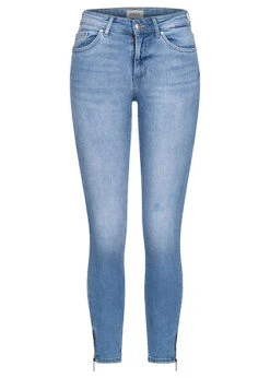 ONLY Damen NOOS Mid-Waist Skinny Ankle Jeans Hose Zipper Seitl. 5-Pockets Hell Med Blau