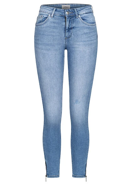 ONLY Damen NOOS Mid-Waist Skinny Ankle Jeans Hose Zipper Seitl. 5-Pockets Hell Med Blau 1 ONLY Damen NOOS Mid-Waist Skinny Ankle Jeans Hose Zipper Seitl. 5-Pockets Hell Med Blau