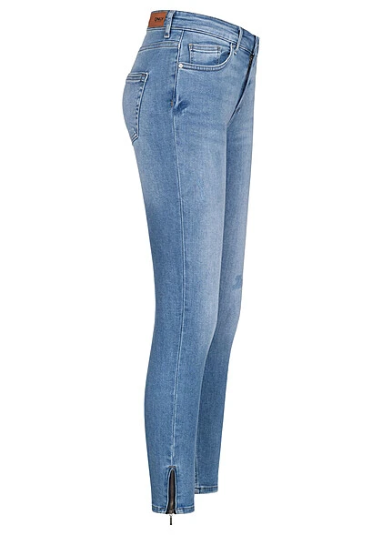 ONLY Damen NOOS Mid-Waist Skinny Ankle Jeans Hose Zipper Seitl. 5-Pockets Hell Med Blau 2 ONLY Damen NOOS Mid-Waist Skinny Ankle Jeans Hose Zipper Seitl. 5-Pockets Hell Med Blau – Bild 2