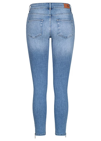 ONLY Damen NOOS Mid-Waist Skinny Ankle Jeans Hose Zipper Seitl. 5-Pockets Hell Med Blau 3 ONLY Damen NOOS Mid-Waist Skinny Ankle Jeans Hose Zipper Seitl. 5-Pockets Hell Med Blau – Bild 3
