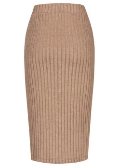 Vero Moda Damen Ribbed High-Waist Rock Mit Gummibund Silver Mink Braun Melange 5 Vero Moda Damen Ribbed High-Waist Rock Mit Gummibund Silver Mink Braun Melange -Onlyy Kleidung Geschaft 22070044 2