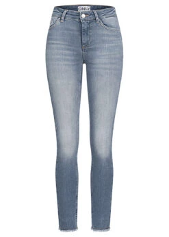 ONLY Damen NOOS Skinny Jeans Hose Mit 5-Pockets Washed Look Special Blau Grau Denim
