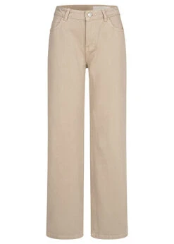 Noisy May Damen Jeans Hose Mit 5-Pockets U. Weitem Bein Irish Cream Hell Braun