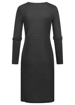 VILA Damen NOOS V-Neck Modal Langarm Kleid In Wickeloptik Schwarz -Onlyy Kleidung Geschaft 22070167 2